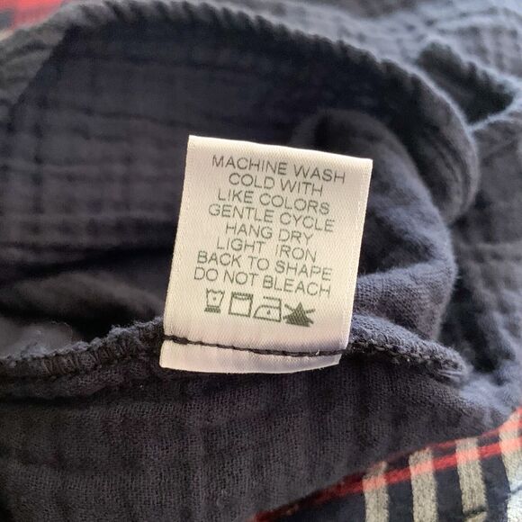 Xirena Bex Gauze Top M Navy Blue 100% Cotton V-Neck Ruffle Cap Sleeve - Picture 7 of 7